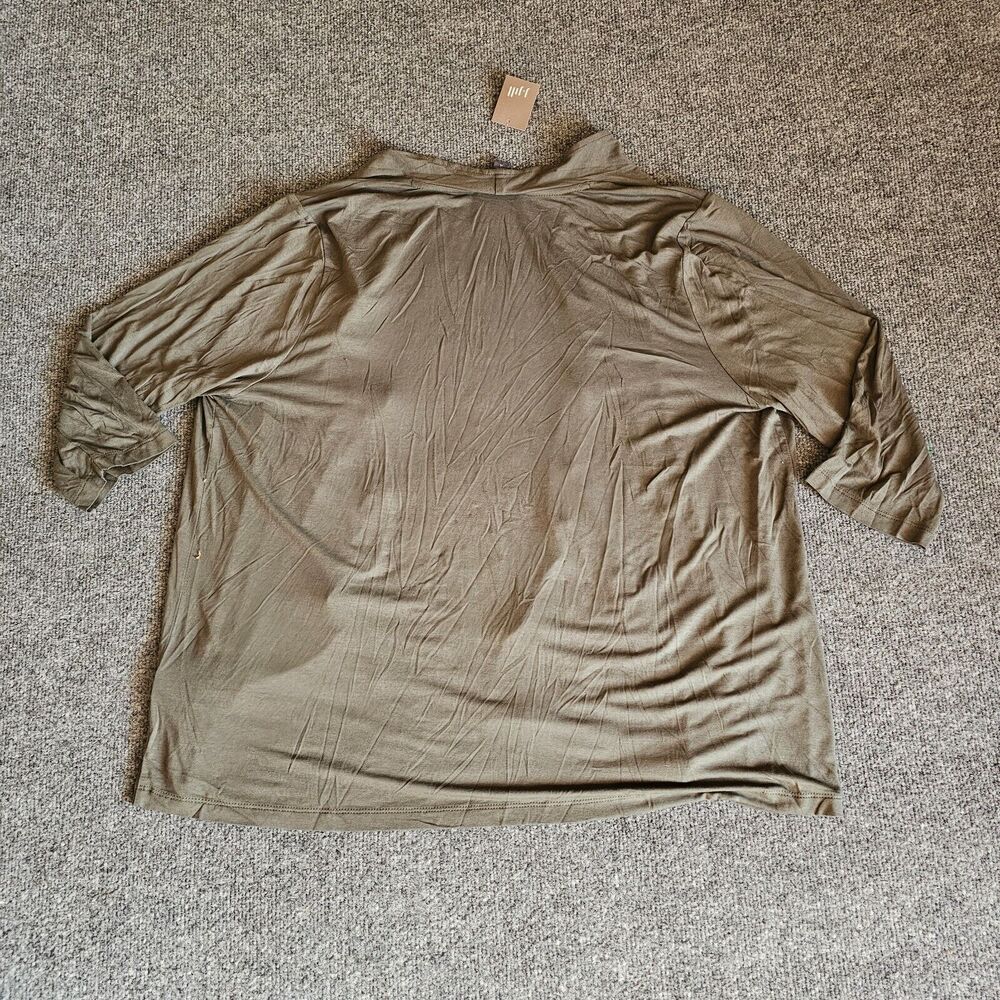 J Jill Wearever Top Shirt Womens XL Green Open Front 3/4 Sleeve Stretchy Casual - Picture 8 of 9